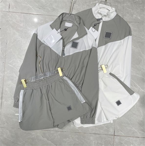 

women's two piece pants set tracksuits summer shirt with elastic long sleeve casual suit fashion female sportwear sun-protective grey, White