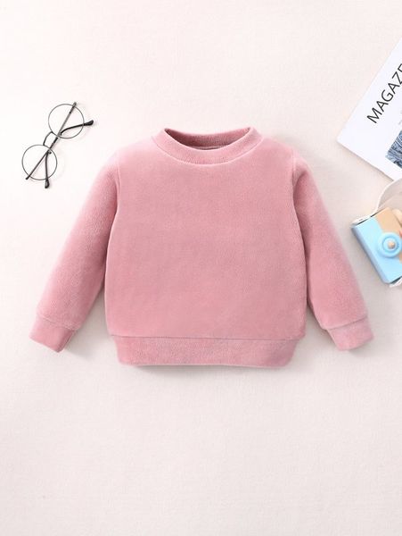 

baby solid fleece sweatshirt she, Black