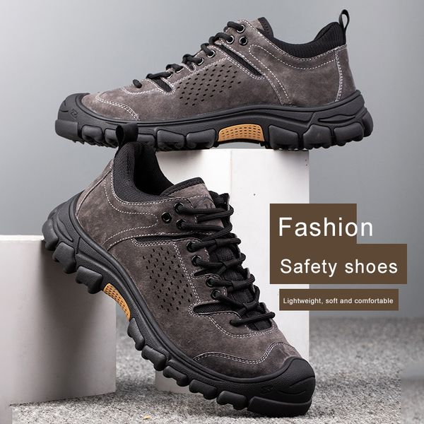 

good quality men's safty anti puncture slippery sole waterproof safety for construction shoe safety shoes, Black;brown