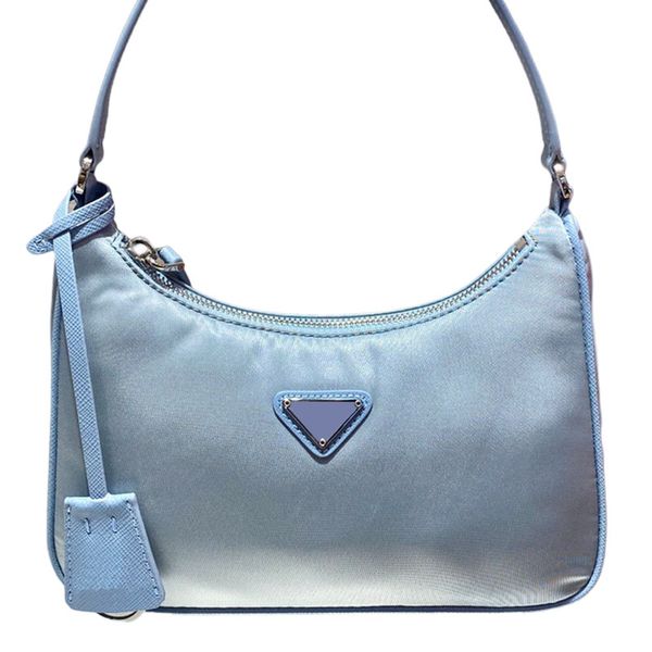 

nylon hobo bags luxurious handbags designer half moon plain for woman lady classic bag elling wholesale thread distressed handbag sky blue