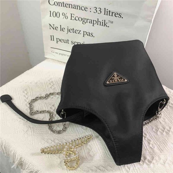 

handbags 70% off nylon cloth bucket bag portable small black chain messenger cool purses