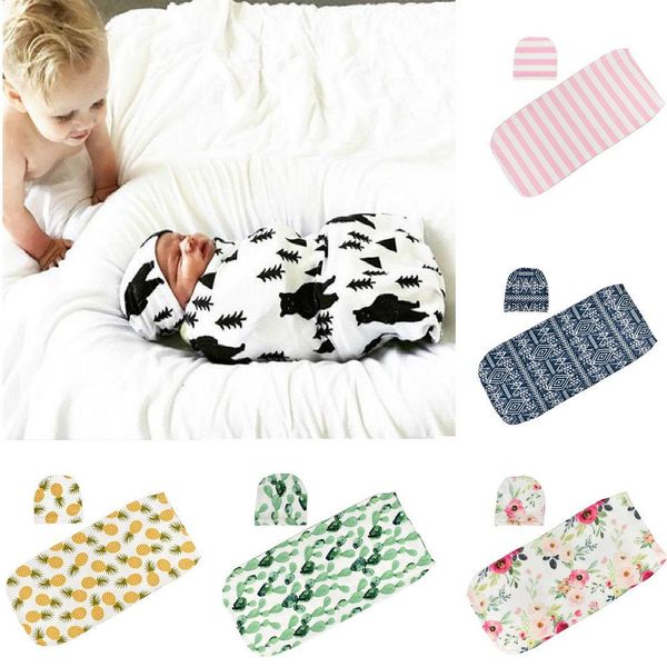 Puntelli per foto per fotografia di neonato Sacchi a pelo natalizi con fiori stampati set da 2 pezzi Coperta avvolgente per decorazioni in stile carino per bambini in posa