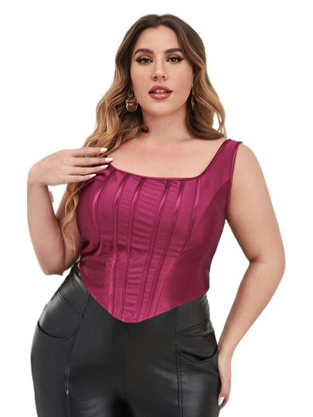 

plus asymmetrical hem satin tank s7x8#, Black