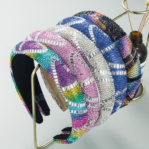 

fashion women headband hairband full rhinestone paved headwear hair accessories, Slivery;white