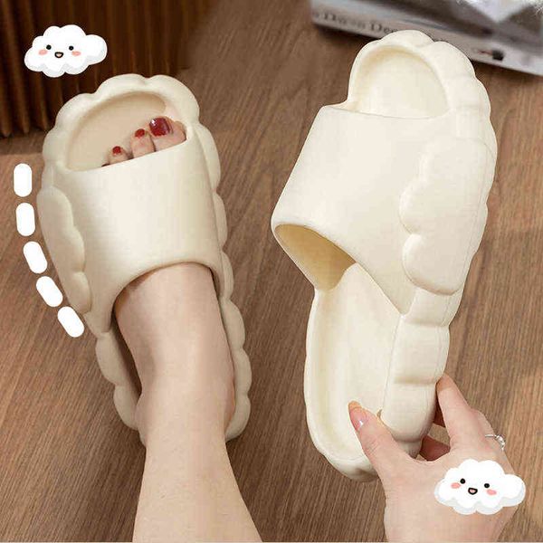 

step on shit slippers female summer cute home indoor non-slip home bathroom bath couple outside sandals male summer t220728, Black