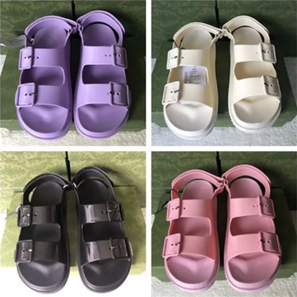 

slippers r luxury women straps sandals fashion summer ladies flats beach slippers lastest woman casual slides with box large size 35-41, Black