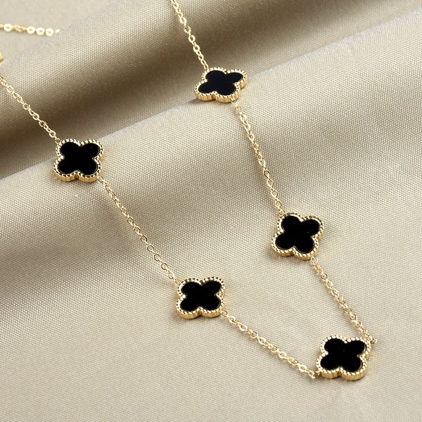 

luxury brand clover pendant stainless steel 18k rose gold ladies necklaces bracelet jewelry for women gift, Silver