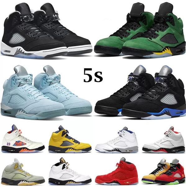 

racer blue 5s basketball shoes men 5 bluebird moonlight raging red stealth 2.0 alternate grape michigan metallic mens sports sneakers
