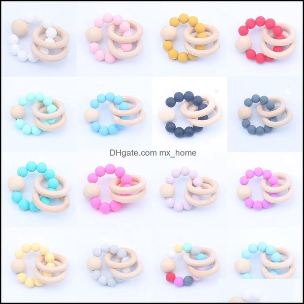 

soothers teethers health care baby kids maternity baby teether rings set food grade beech wood teething ring chew toys dhqrt