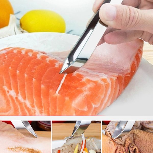 

stainless steel fish bone remover pliers pincer puller tweezer tongs pick-up utensils kitchen seafood tool tweezers for fish, Black