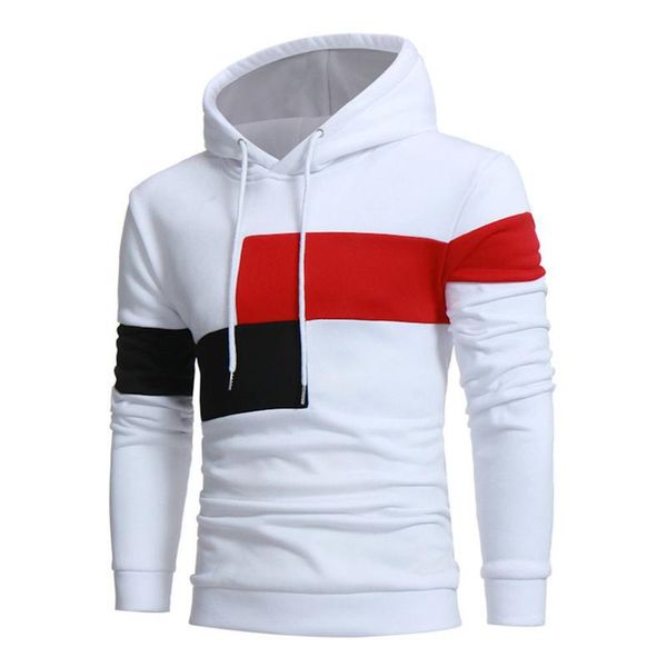 

men's hoodies & sweatshirts patchwork hooded sweatshirt casual loose fleece warm hip hop streetwear pullovers male, Black