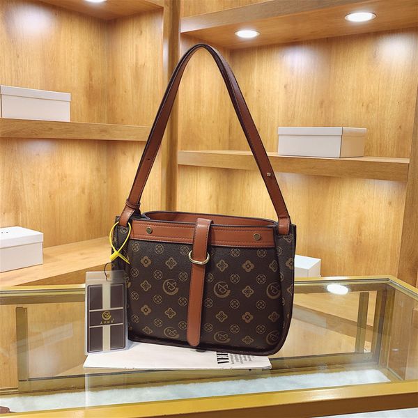 

flower pattern designer retro fashion bucket bag simple one shoulder crossbody bag lady tote 222