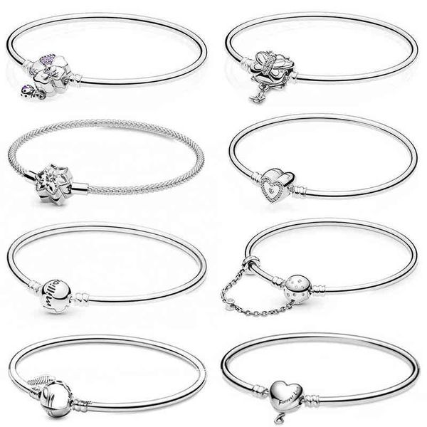 

2020 new 100% 925 sterling silver moments infinity heart clasp limited bangle bracelet fit women original fashion jewelry gift aa220315, Golden;silver