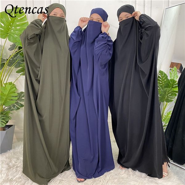

ramadan eid prayer garment muslim women hijab dress full cover hooded abaya long khimar hijab jilbeb islam jilbab clothes niqab, Red