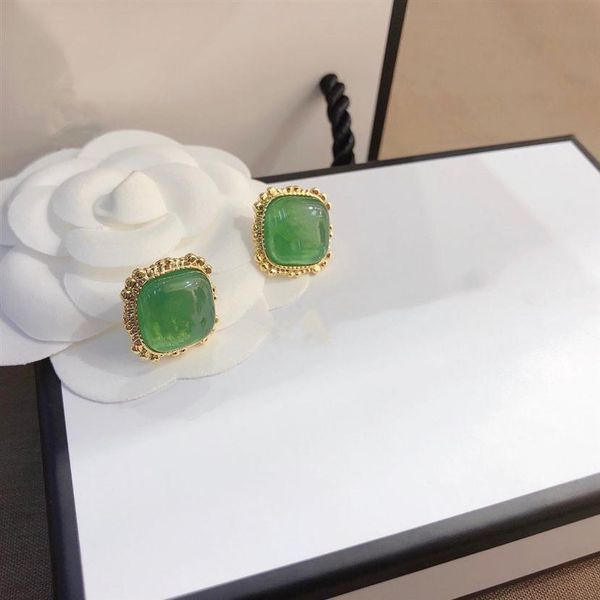 

womens earrings fashion stud earings clover stainless elegant for woman classic 13 color with box225l, Golden;silver