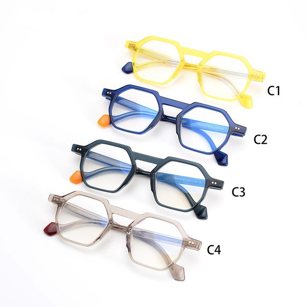 

brand men designer eyeglasses frame women spectacle frames myopia optical glasses retro polygonal reading glasses with clear lens, Silver