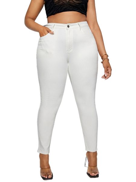 

sxy plus high waist skinny jeans without belt a6yo#, Blue