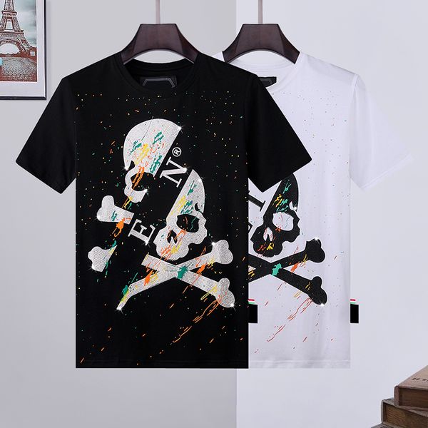 

famous mens t shirt letter print round neck short sleeve black white fashion men women tees pp021, White;black