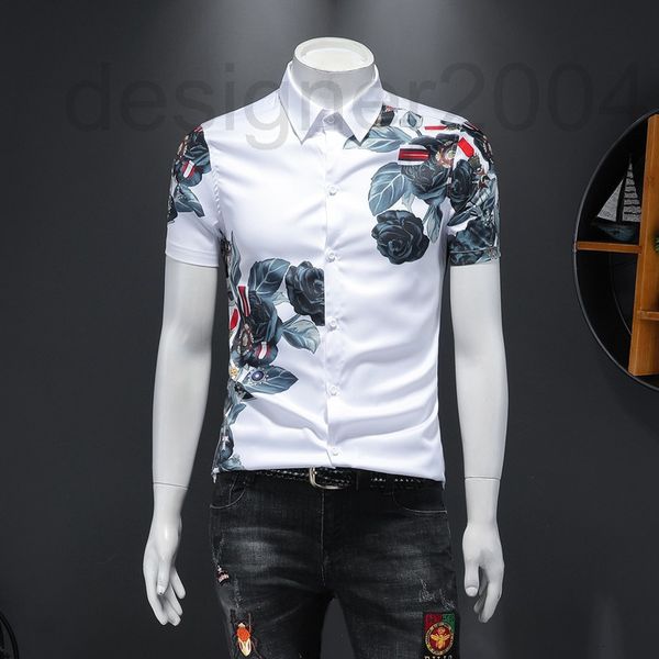 

men's casual shirts designer 2022 summer new high-end light luxury youth fashion, White;black