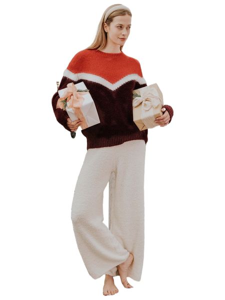 

motf premium wool mix colorblock sweater v3zp#, White;black