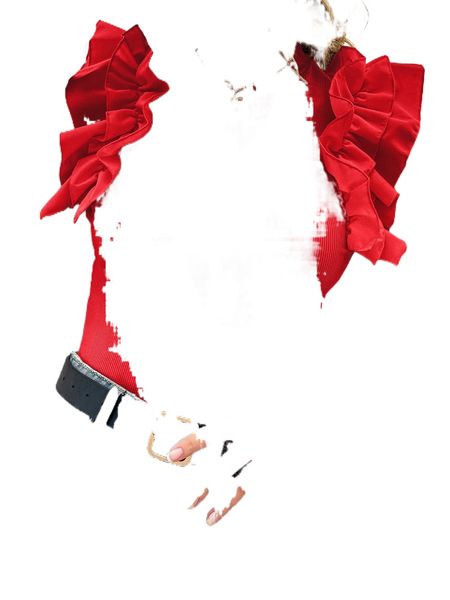 

mock neck ruffle trim tee a82f#, White