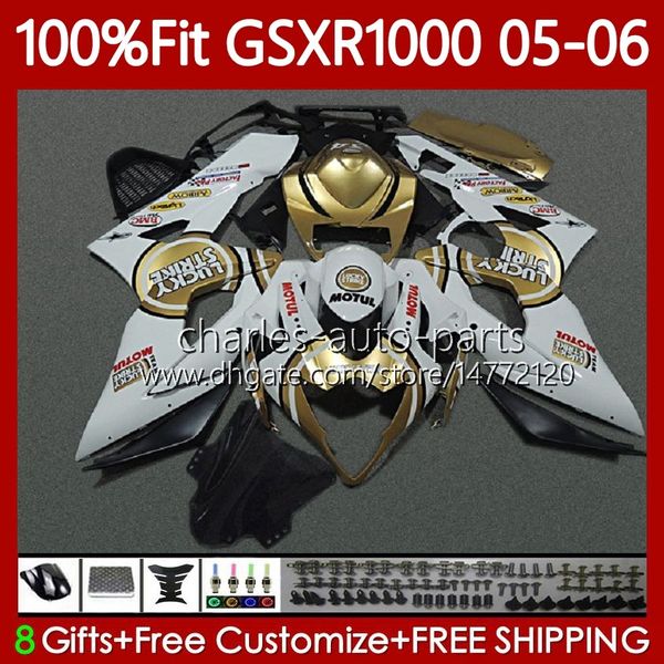 Spritzguss-Verkleidungen für Suzuki GSXR 1000 CC K5 GSXR-1000 GSXR1000 05 06 Karosserie Lucky Gold 122Nr