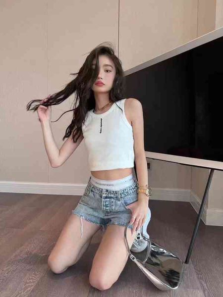 

women's tanks & camis aw summer letter offset short slim casual vest, White