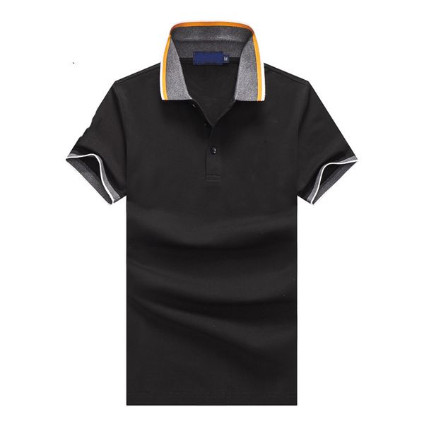 

european and american men's brand polo short sleeve summer cotton embroidered business polo shirt fashion loose oversized lapel t-shirt, White;black
