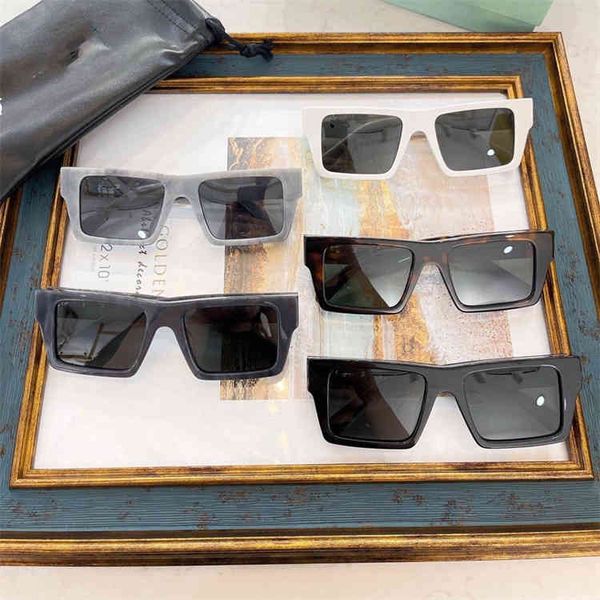 

2022 brand trend fashion sunglasses for men women off new plate style men's women's red same omri028, White;black