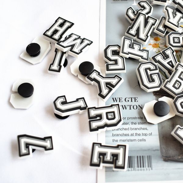 

letters and number croc shoe charms for sandal backpack bracelete etc soft pvc rubber, White;pink