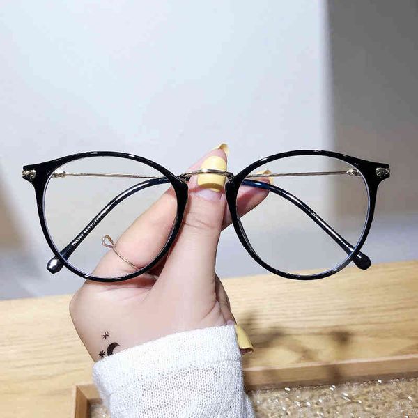 

sunglasses blue light proof glasses for women with myopia tr black frame plain eye korean fashion men round 7we4, White;black