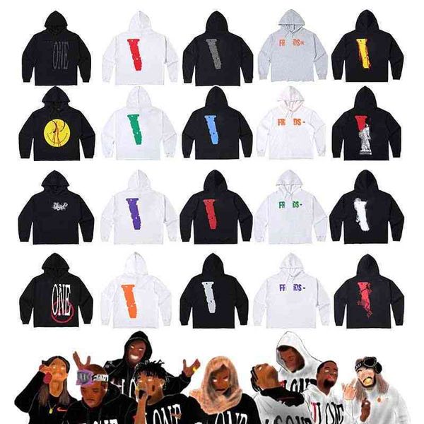 

european designer luxury classic mens and womens hoodie big v printed loose couple autumn and winter fashion high street sweatshirts coat, White;black