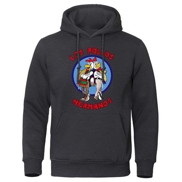 Erkek Hoodies Sonbahar Kış Mektubu Baskı Los Pollos Hermanos Erkek Sweatshirts Chicken Brothers Sakilleri Yüksek Kalite Üstleri 220813