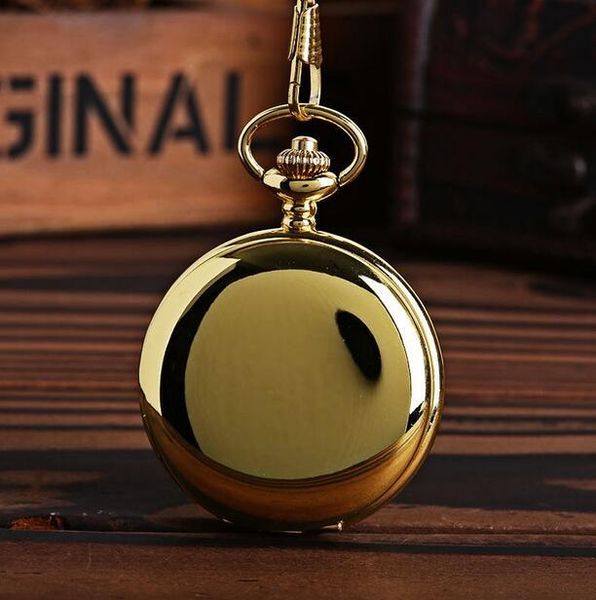 Taschenuhren Großhandel 10 Teile/los Goldene Flip Clock Männer Geschenk Antike Steampunk Cowboy Kette WatchesPocket