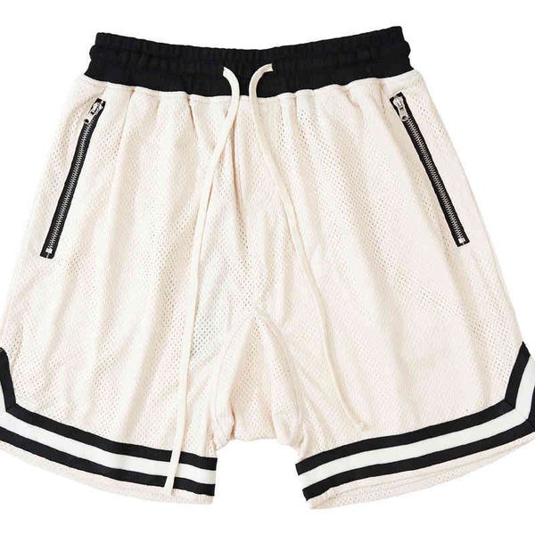 

men's shorts 2022 summer fog main trend season 5 loose mesh cropped and women's high street casual pants, White;black