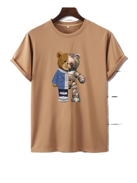 

men bear print tee v0b9#, White;black