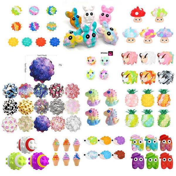 

fidget toys sensory easter gift 20 styles 3d decompression ball bubble rabbit cute animals child kids funny anti stress relief ball surprise
