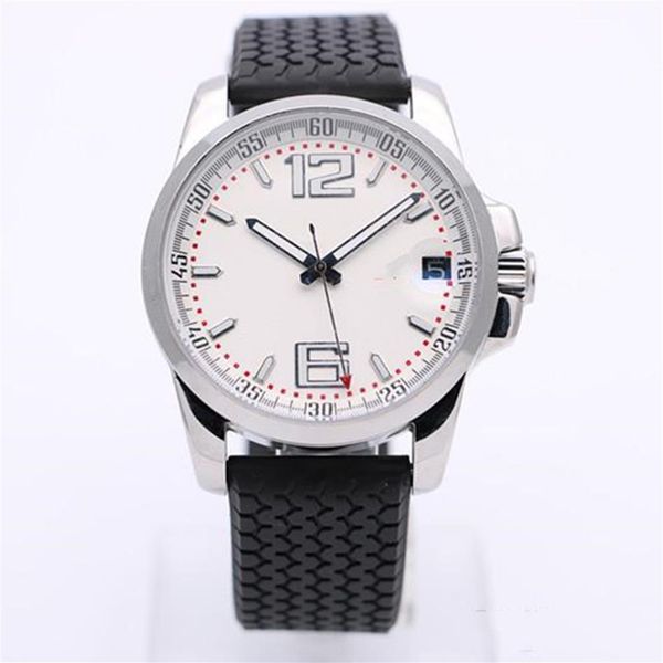 

2021 new 44mm fashion and elegant mens wrist watch watches transparent back automatic movement white dial with rubber band of tyre294b, Slivery;brown