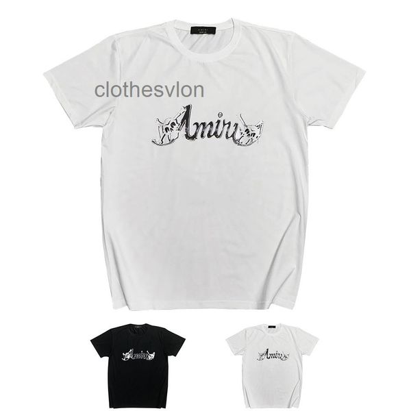 

designer t shirs 2022 amirs shir sree fashion shor sleeve skull leer prin ins casual hip hop high half -shir men jwvx, White;black