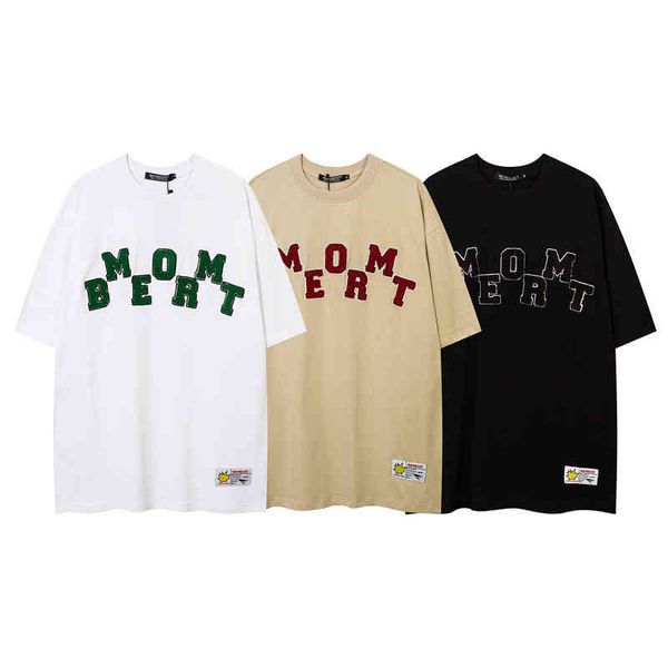 

letter towel embroidered sleeve t-shirt women's sense small large size men's hip-hop trend unique design graphic men short sleeves, White;black