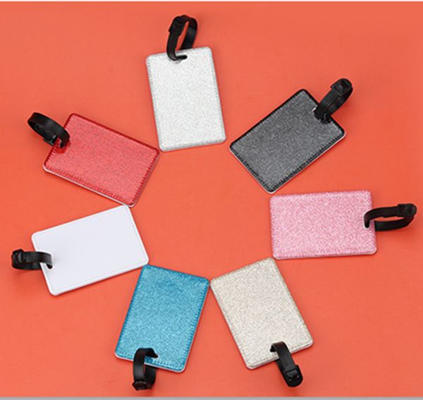 Sublimation Blanko-Kartenhalter PU-Leder Kartenhüllen Werkzeugverpackung für Bus- oder Bankkarten mit Seil DIY tragbarer Schlüsselanhänger B6