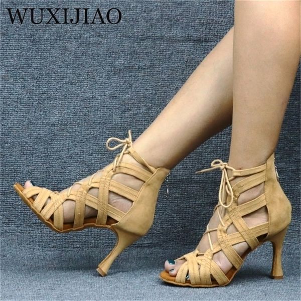 

wuxijiao shining latin dance shoes women salas ballroom pearl high heel 9cm waltz software selling 220509, Black