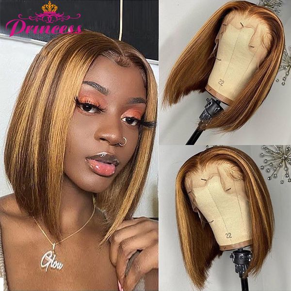 

accessories ombre highlight 13x4 lace front human hair wigs brazilian straight short bob lace frontal wigs remy hair for black women costume, Silver