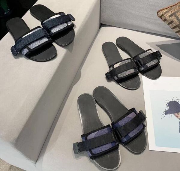 

2022 designer sandals luxury summer flat slipper fashion beach woman big head slipper letters slippers with box, Black