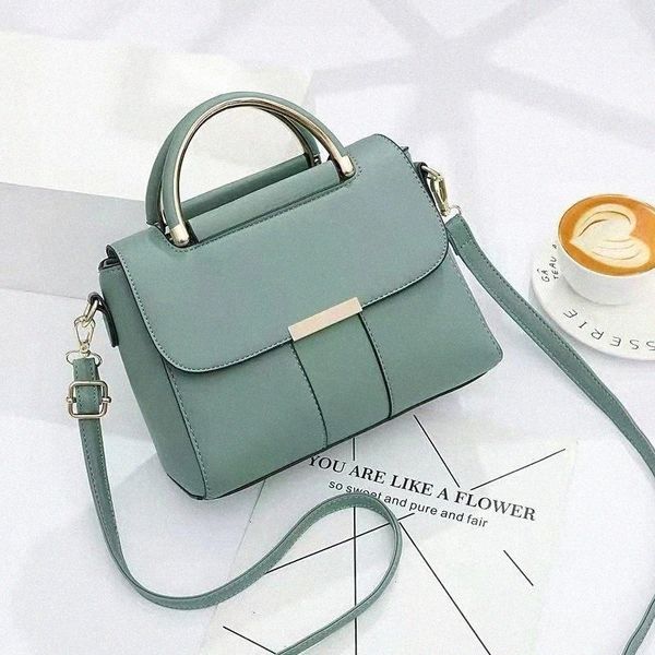 

women's slant bag stylish shoulder strap leather stitching check color clasp purse z99z#