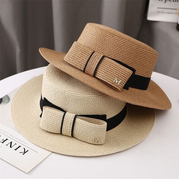 

maxsiti u summer sun visor hat bowknot m straw cap lady travel flat fashion fisherman basin caps beach hats 220318, Blue;gray