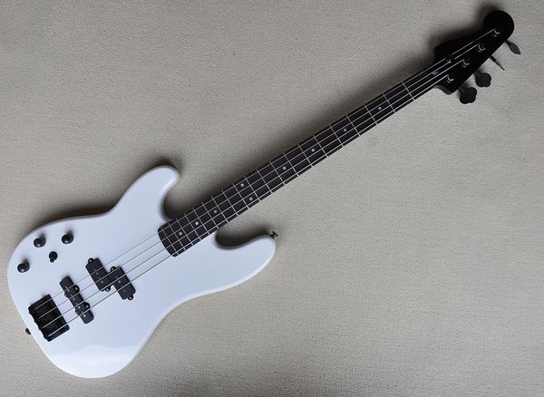 

4 strings left hand white electric bass guitar with rosewood fingerboard