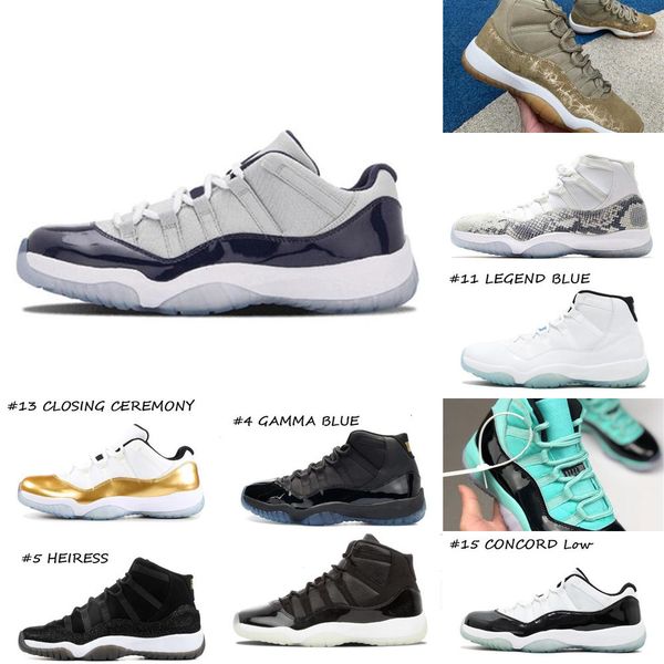 

eakers 11 11s mens basketball shoes jumpman 25th anniversary low bred 45 cap and gown 7210 white metallic silver running 32