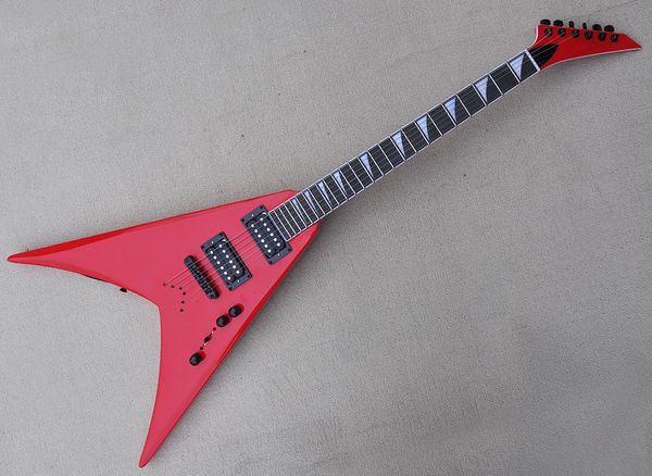 

red v electric guitar with humbuckers pickups rosewood fretboard