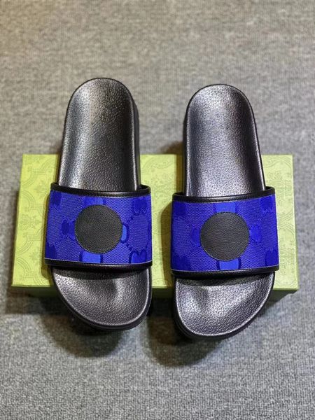 

latest with box men's women's fashion slippers luxury slide summer flat slippers fashion leather rubber sandals men's beach s, Black